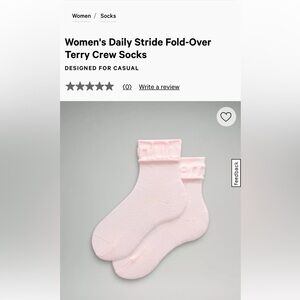 BNWT’S Lululemon Fold over Terry Socks